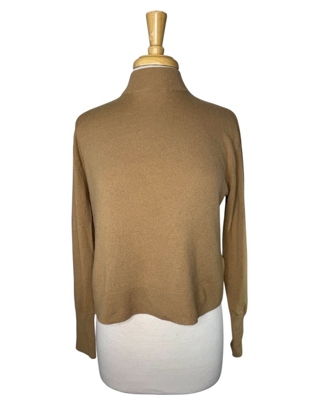 EVERLANE Cashmere Tan High Neck Pull-over Sweater Size XS Womens Long Sleeve